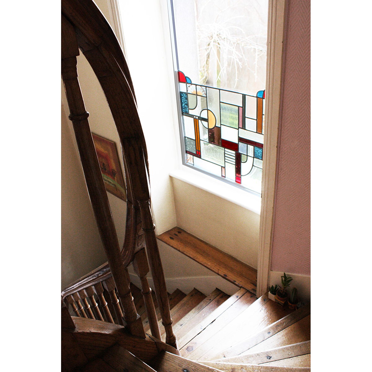 vitrail escalier