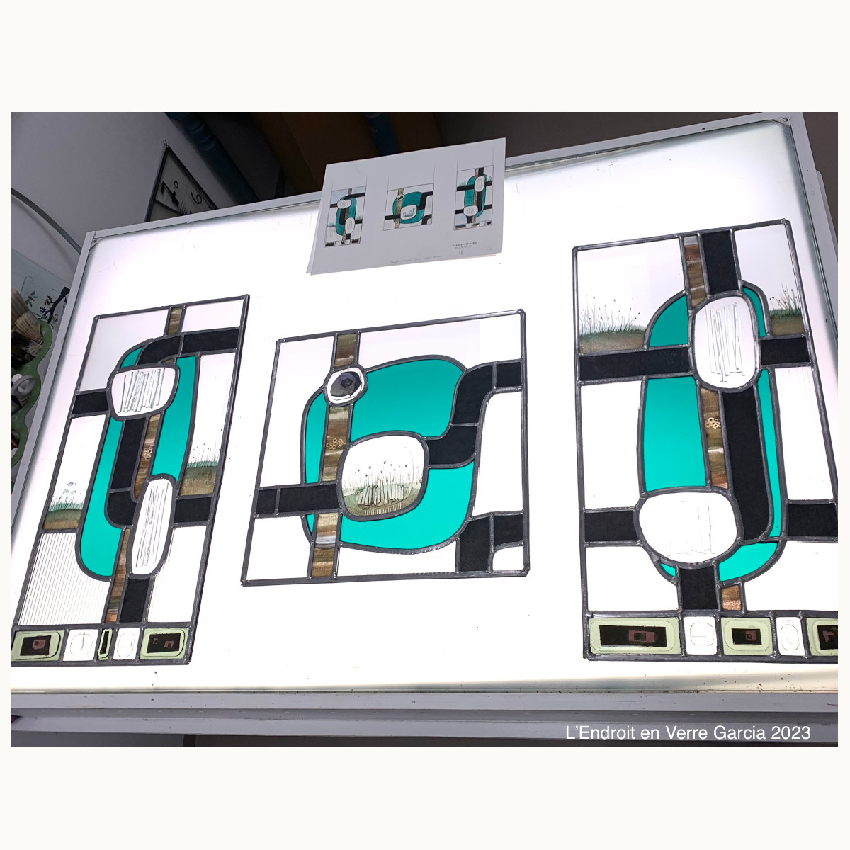 tryptique sur  table lumineuse
